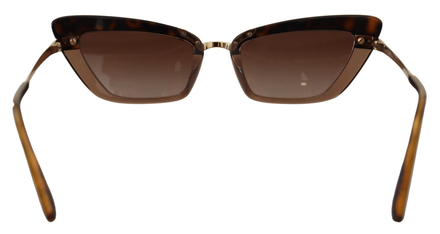 Elegant Cat Eye Sunglasses in Brown & Gold