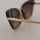 Elegant Cat Eye Sunglasses in Brown & Gold
