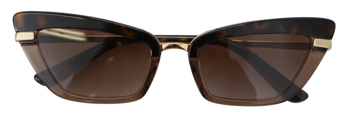 Elegant Cat Eye Sunglasses in Brown & Gold