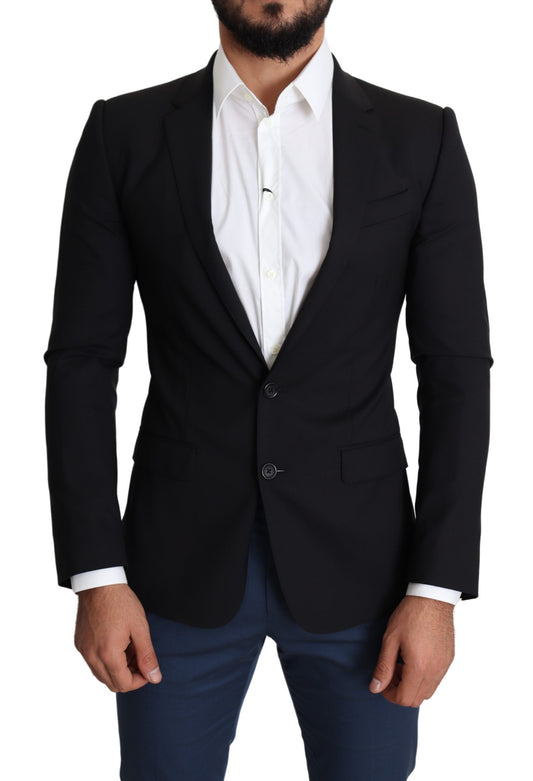 Elegant Black Wool Blazer Jacket