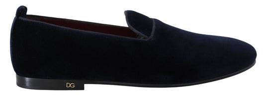 Elegant Blue Slipper Loafers Formal Footwear