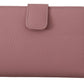 Elegant Pink Leather Continental Clutch