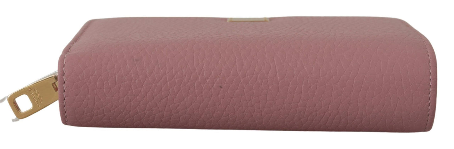 Elegant Pink Leather Continental Clutch