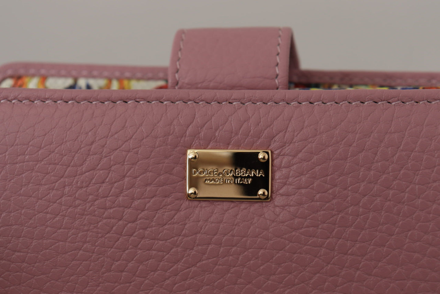 Elegant Pink Leather Continental Clutch