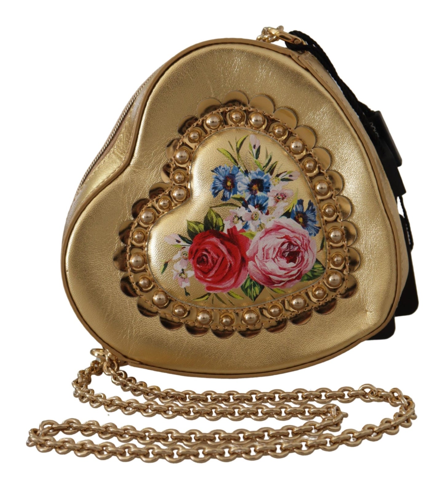 Golden Heart Leather Shoulder Bag