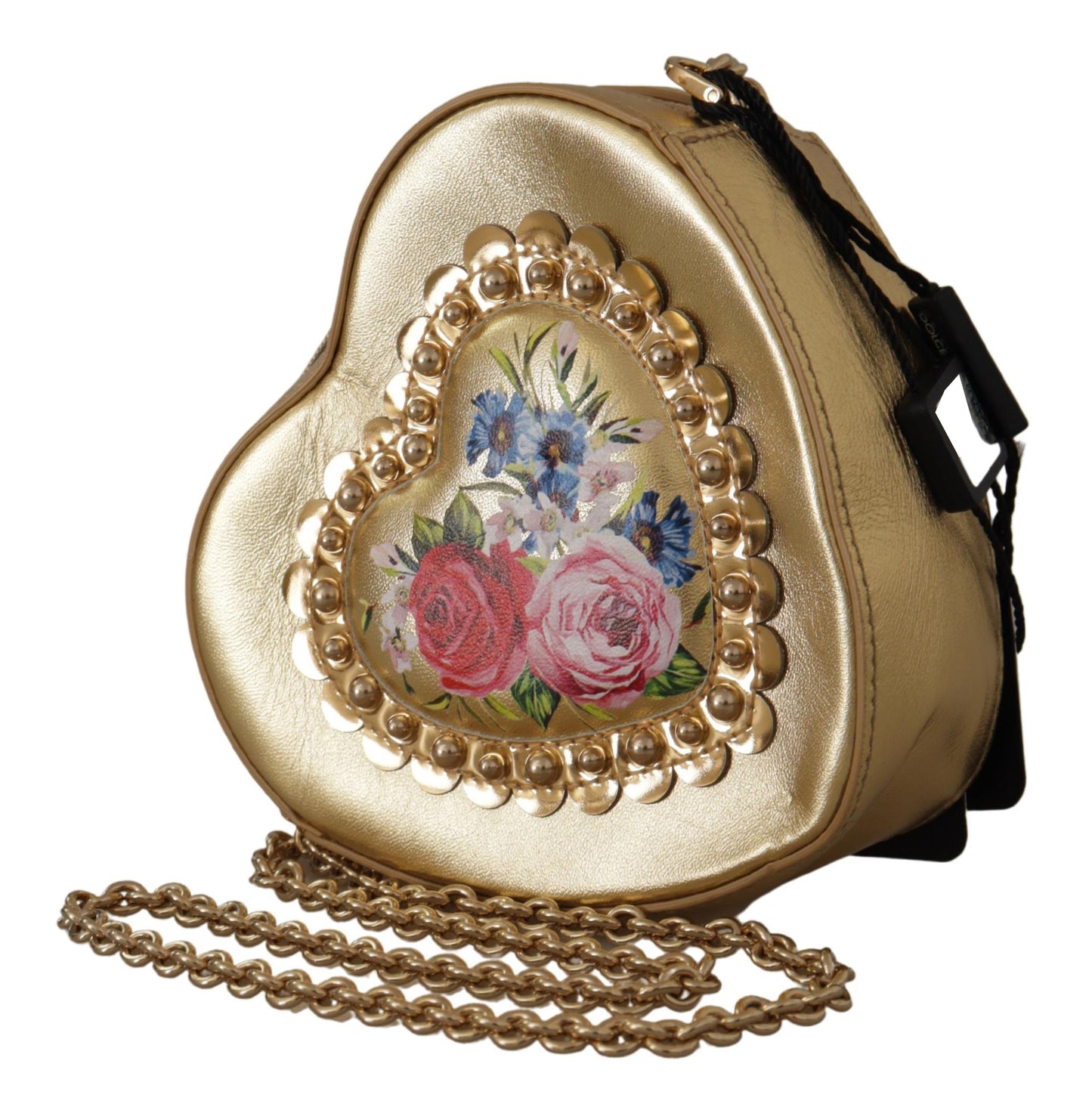 Golden Heart Leather Shoulder Bag