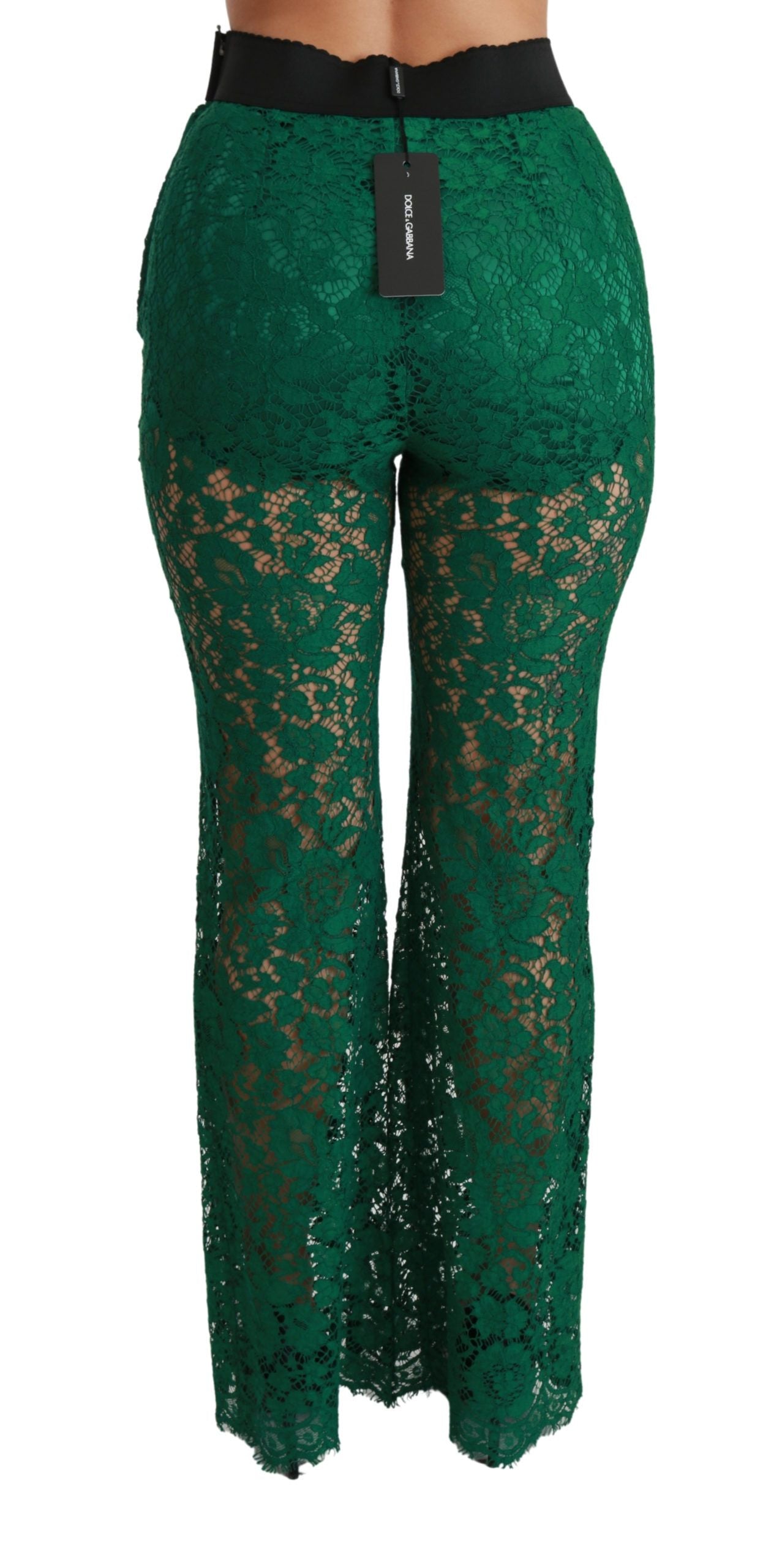 Elegant Green Lace Detailed Pants