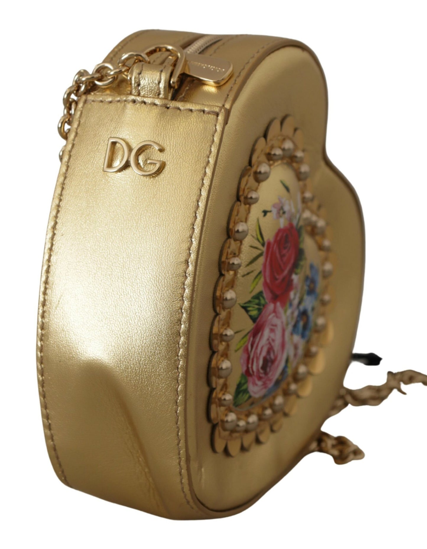 Golden Heart Leather Shoulder Bag