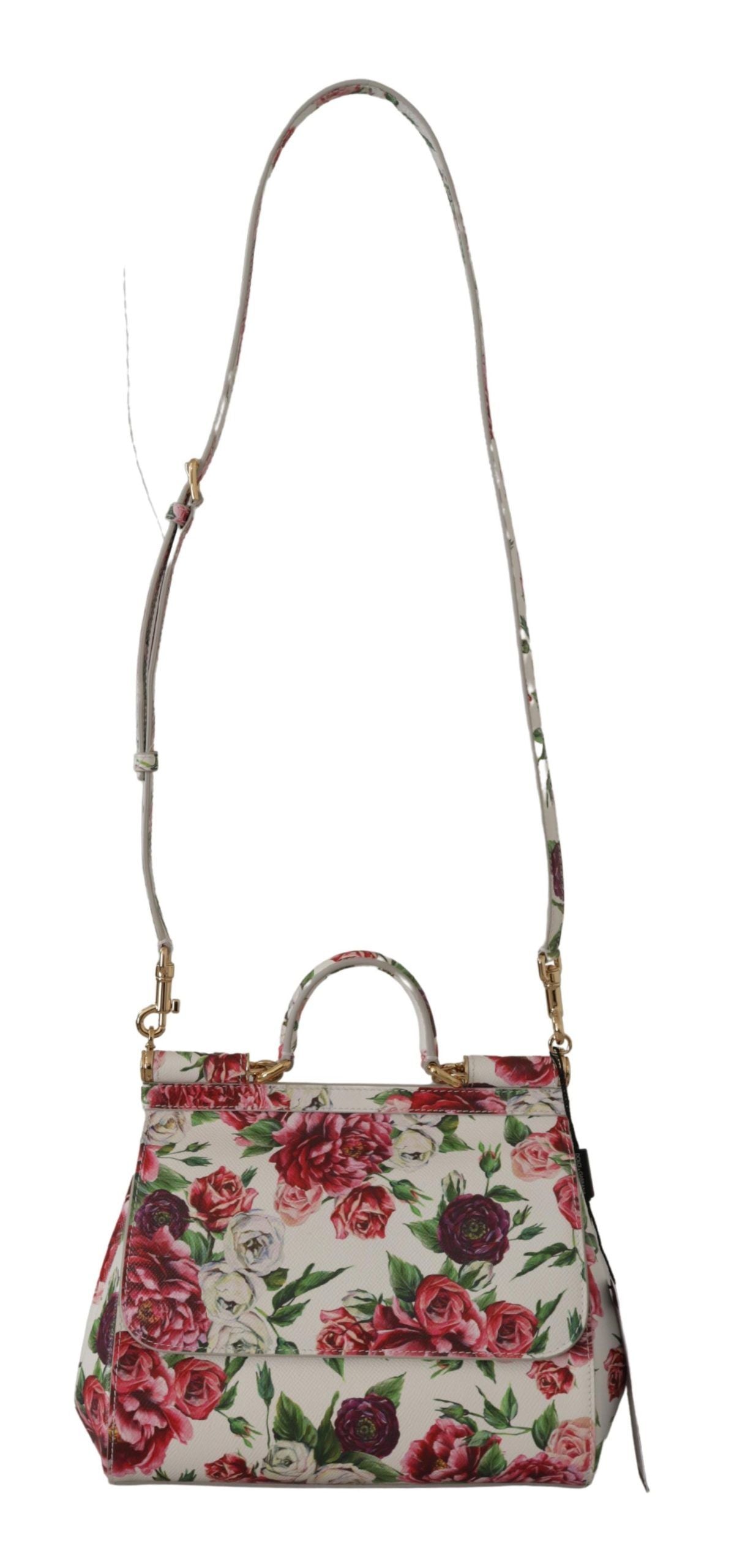 Floral Elegance Leather Shoulder Bag