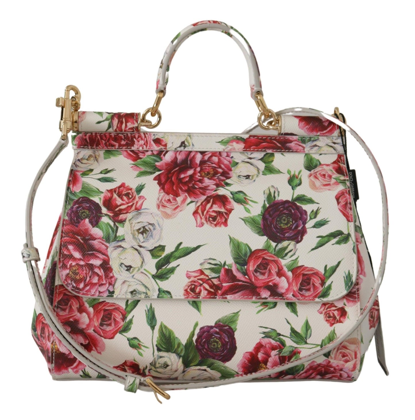 Floral Elegance Leather Shoulder Bag