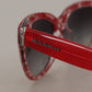 Elegant Red Lace-Insert Sunglasses
