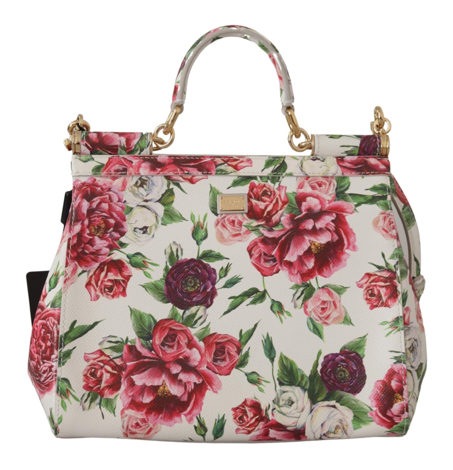 Floral Elegance Leather Shoulder Bag