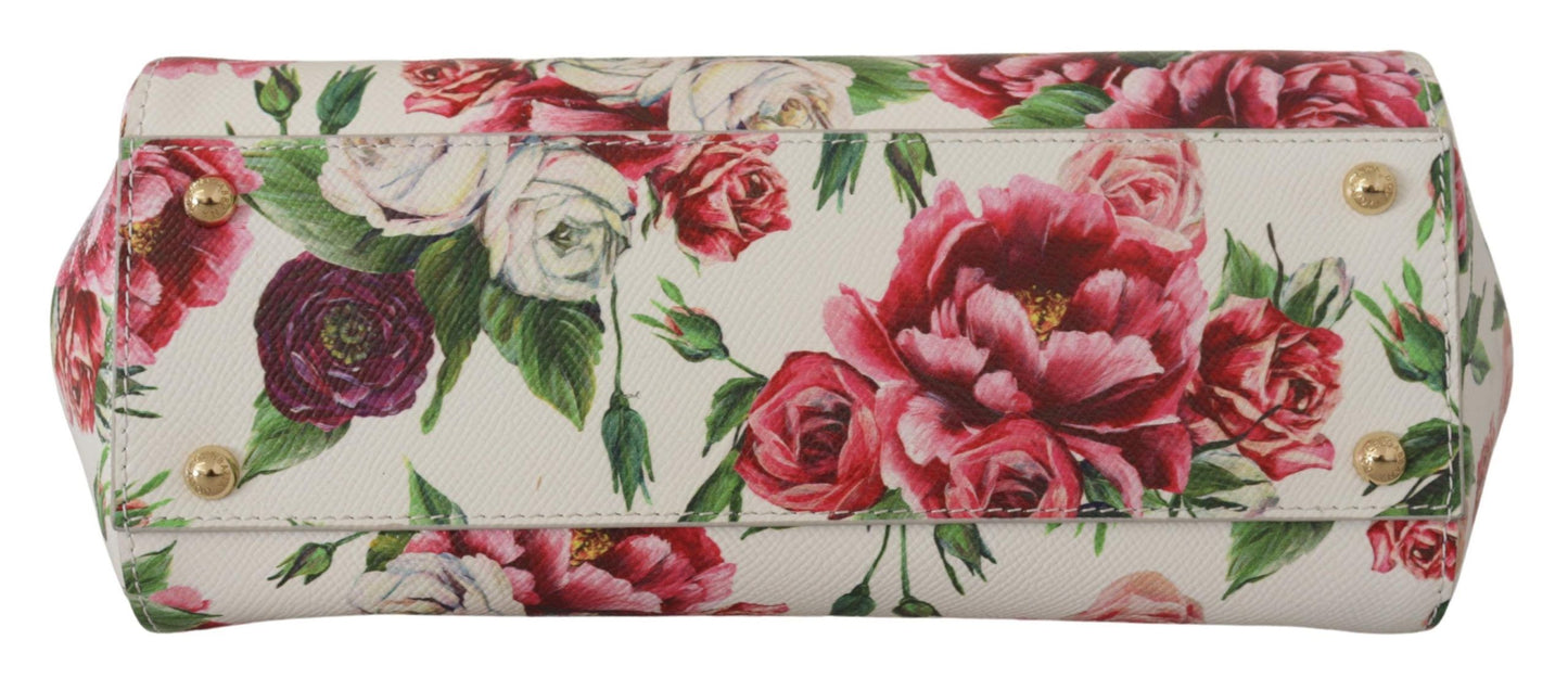 Floral Elegance Leather Shoulder Bag