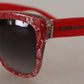 Elegant Red Lace-Insert Sunglasses