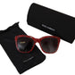 Elegant Red Lace-Insert Sunglasses