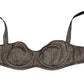 Elegant Brown Stretch Bra Womens Underwear