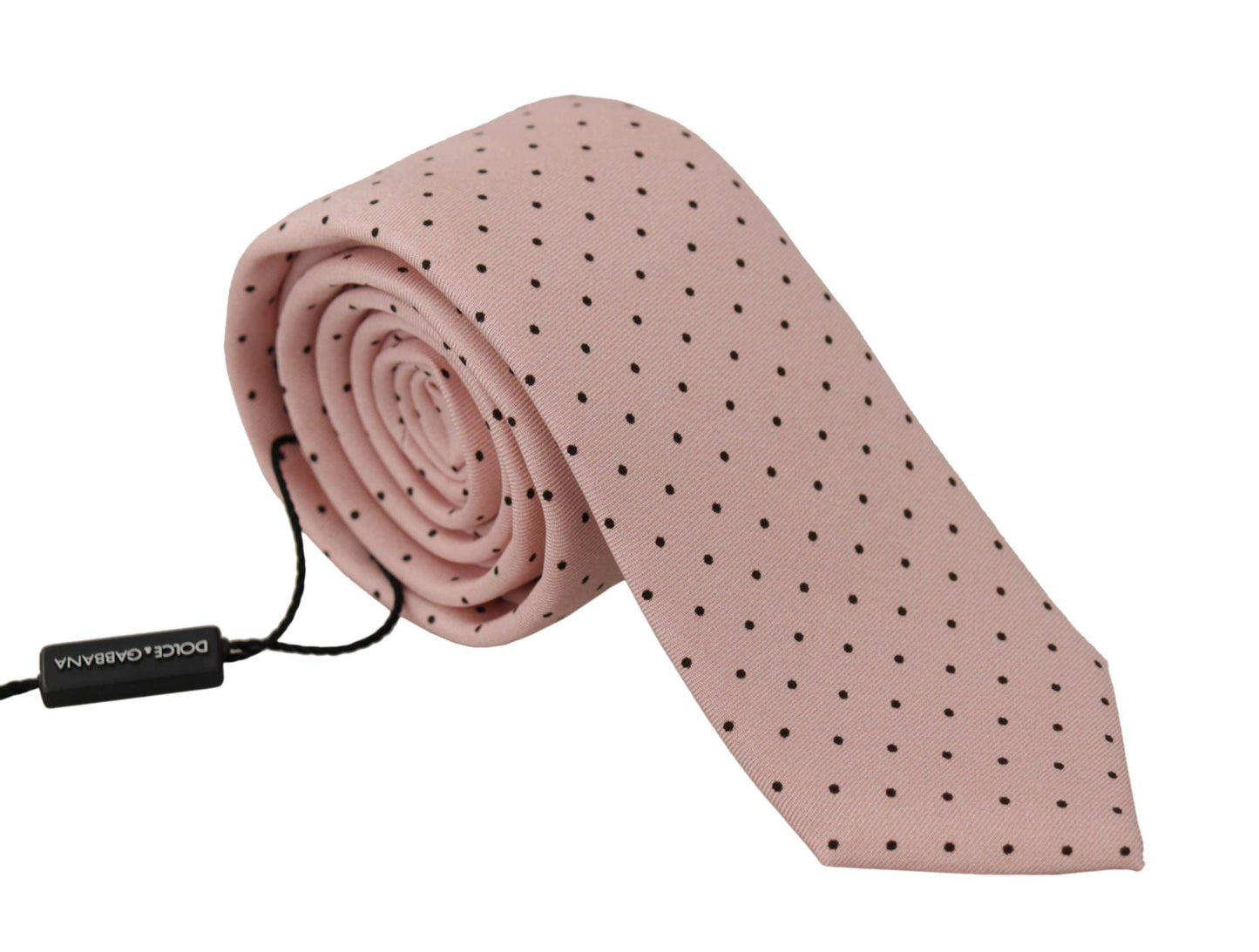 Elegant Pink Polka Dot Silk Tie