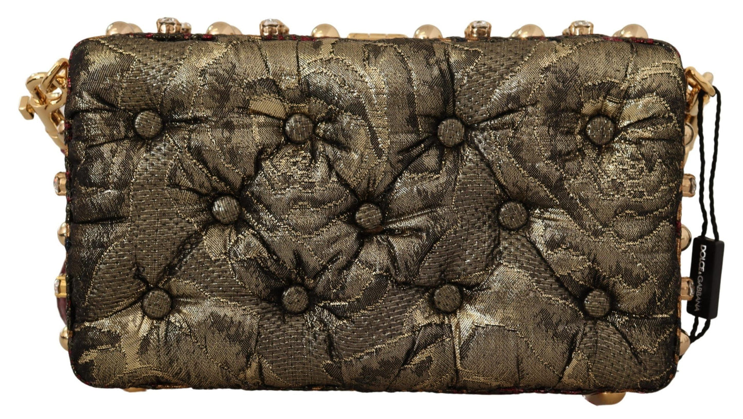 Enchanting Jacquard Box Shoulder Bag