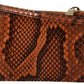 Brown Leather Coin Purse Wristlet Mirror AGNESE Wallet