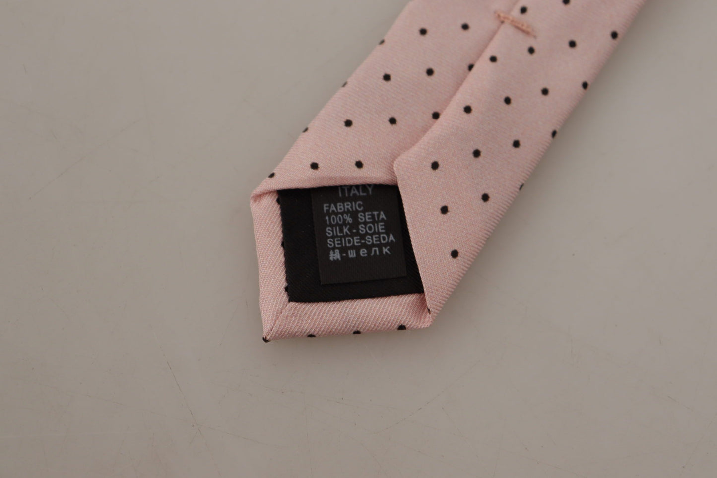 Elegant Pink Polka Dot Silk Tie