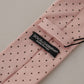 Elegant Pink Polka Dot Silk Tie