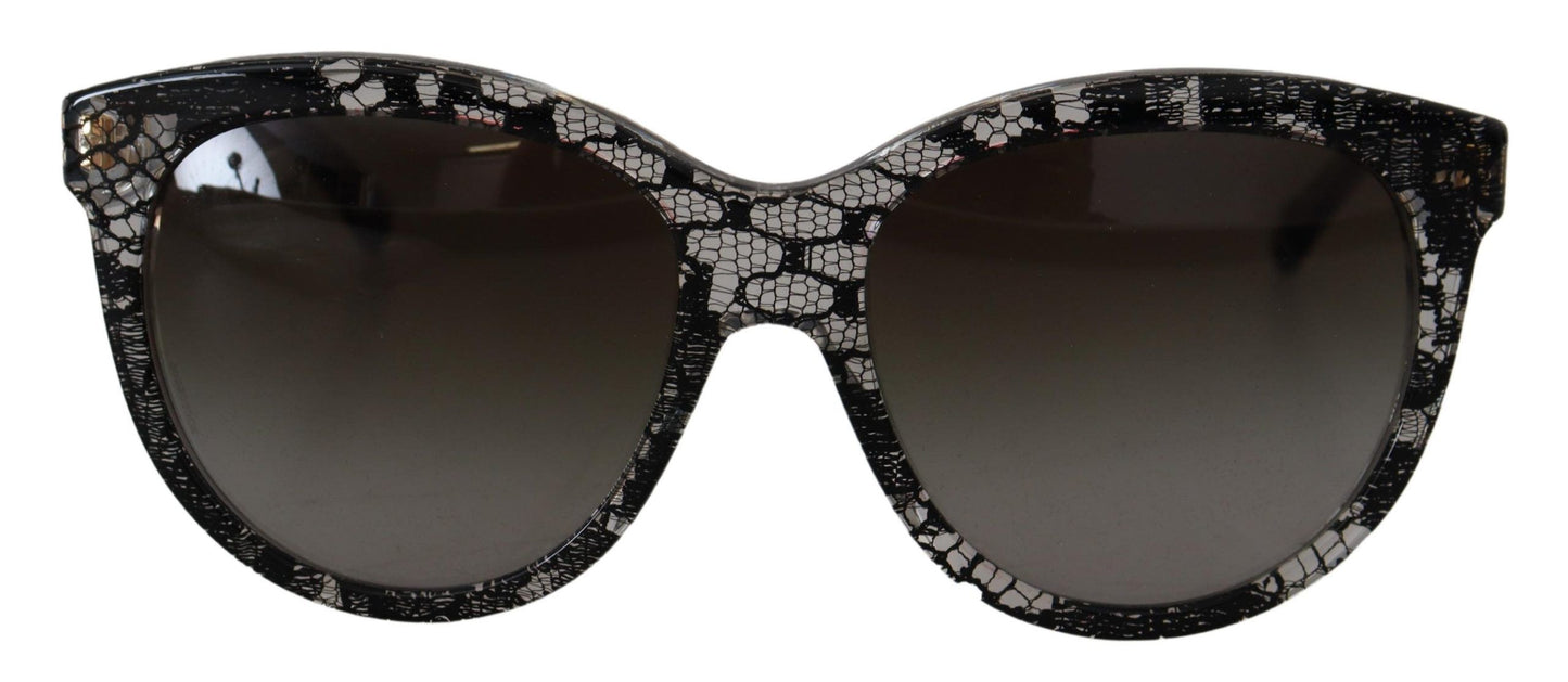 Chic White Lace-Trimmed Designer Sunglasses