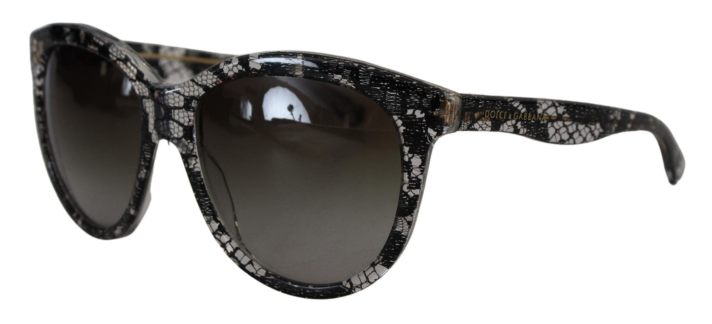 Chic White Lace-Trimmed Designer Sunglasses