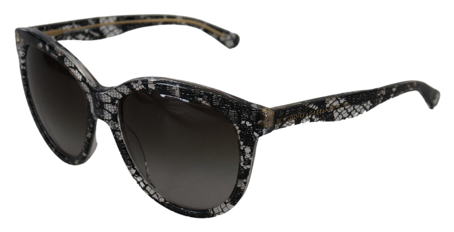 Chic White Lace-Trimmed Designer Sunglasses