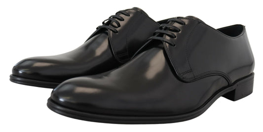 Elegant Black Leather Lace-Up Formal Shoes