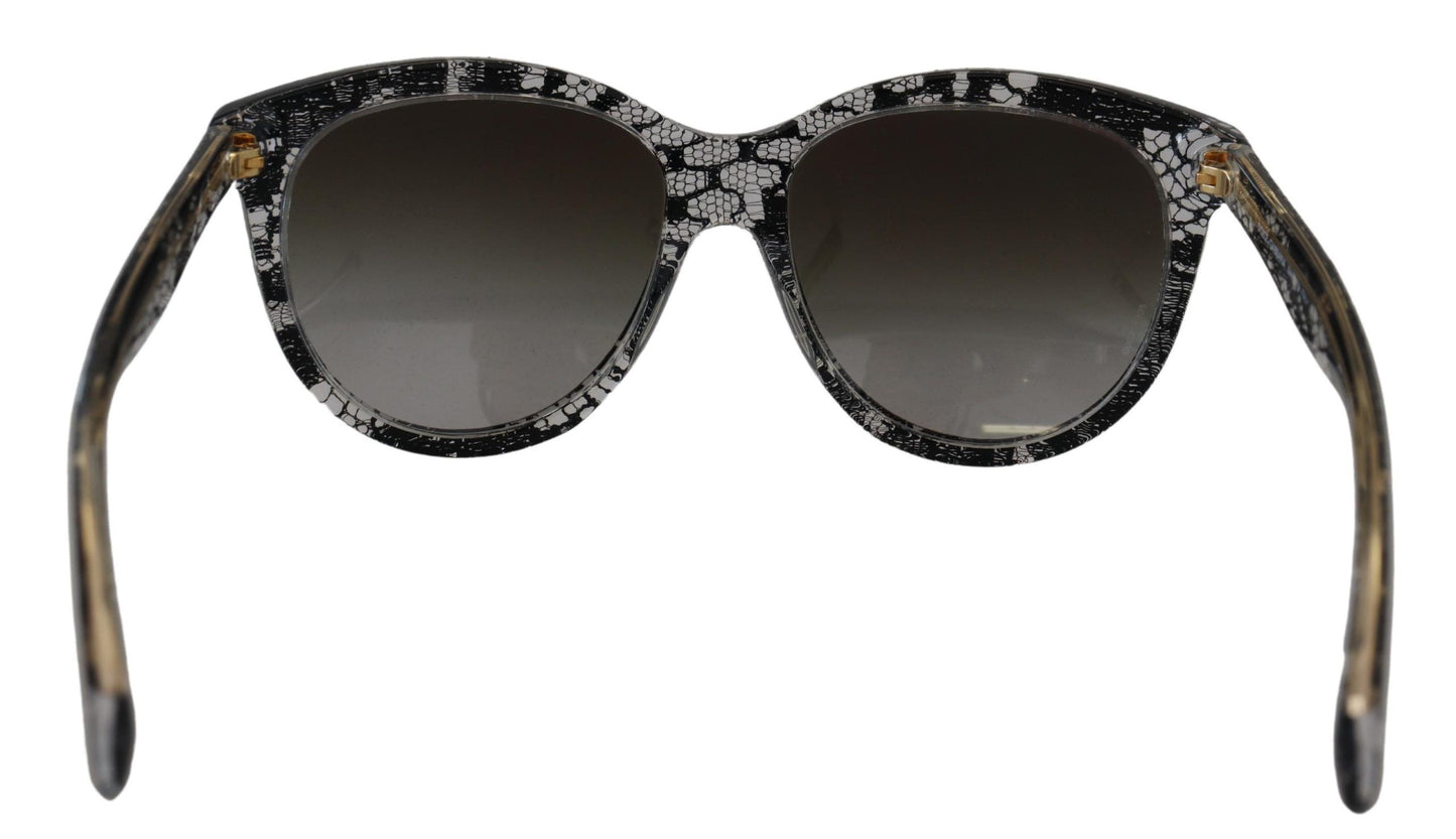 Chic White Lace-Trimmed Designer Sunglasses