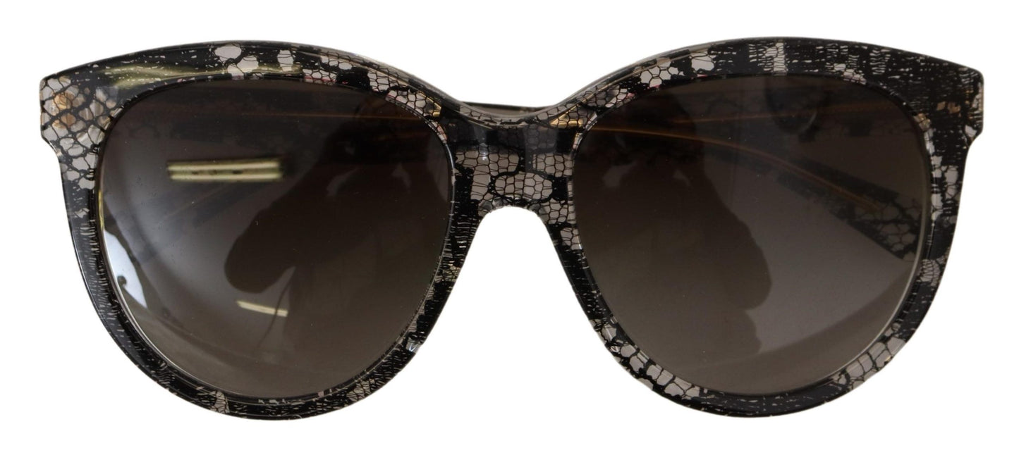 Chic White Lace-Trimmed Designer Sunglasses