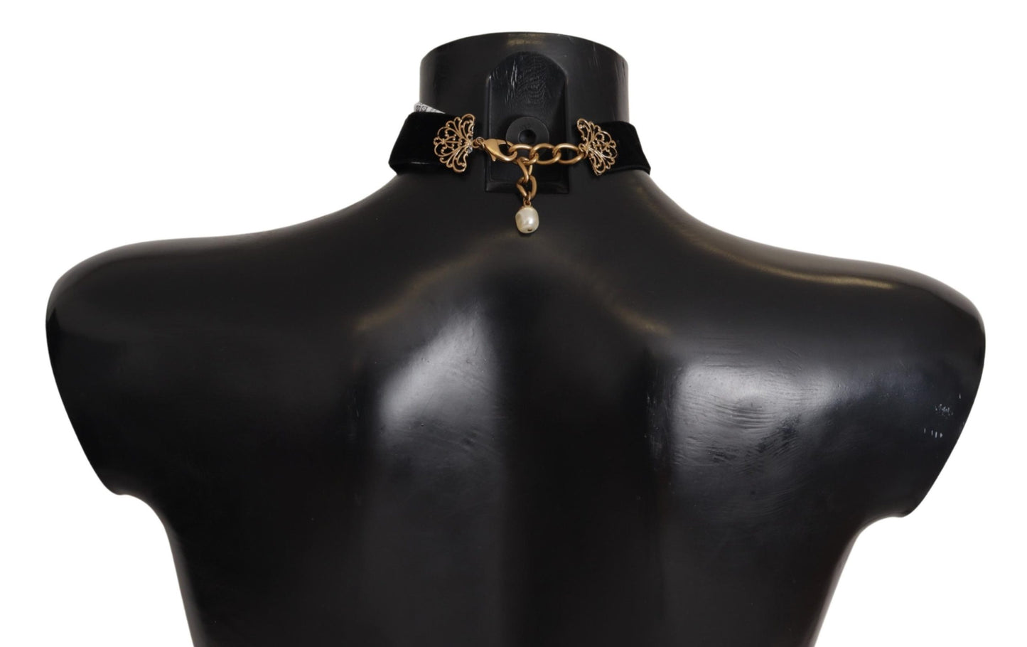 Elegant Gold Black Charm Statement Necklace