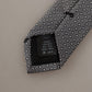 Elegant Black and White Silk Tie