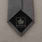 Elegant Black and White Silk Tie