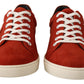 Regal Red Leather and Suede Sneakers