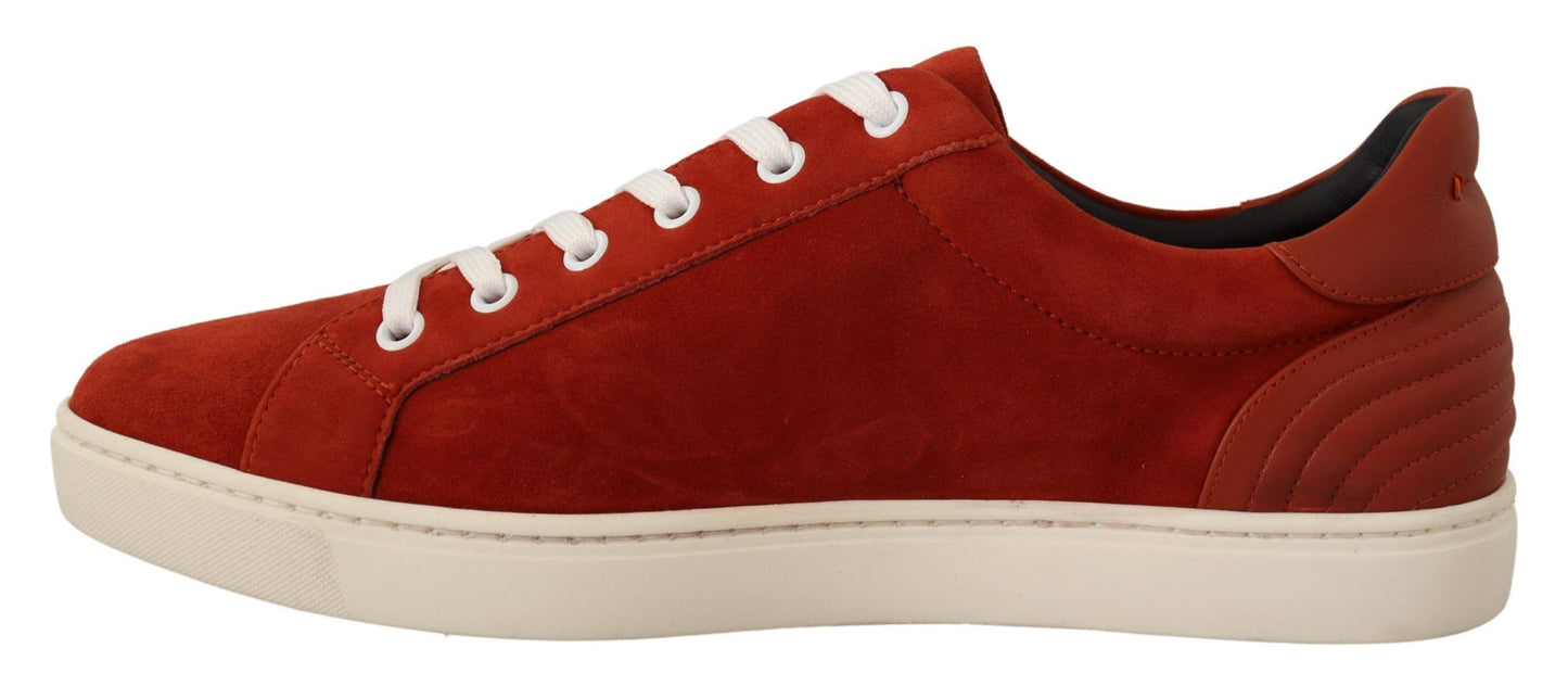 Regal Red Leather and Suede Sneakers