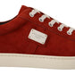 Regal Red Leather and Suede Sneakers