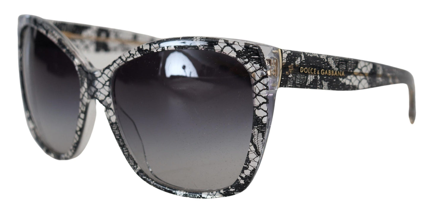 Chic White Lace Trimmed Sunglasses