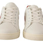 Elegant Low-Top Leather Sneakers in White