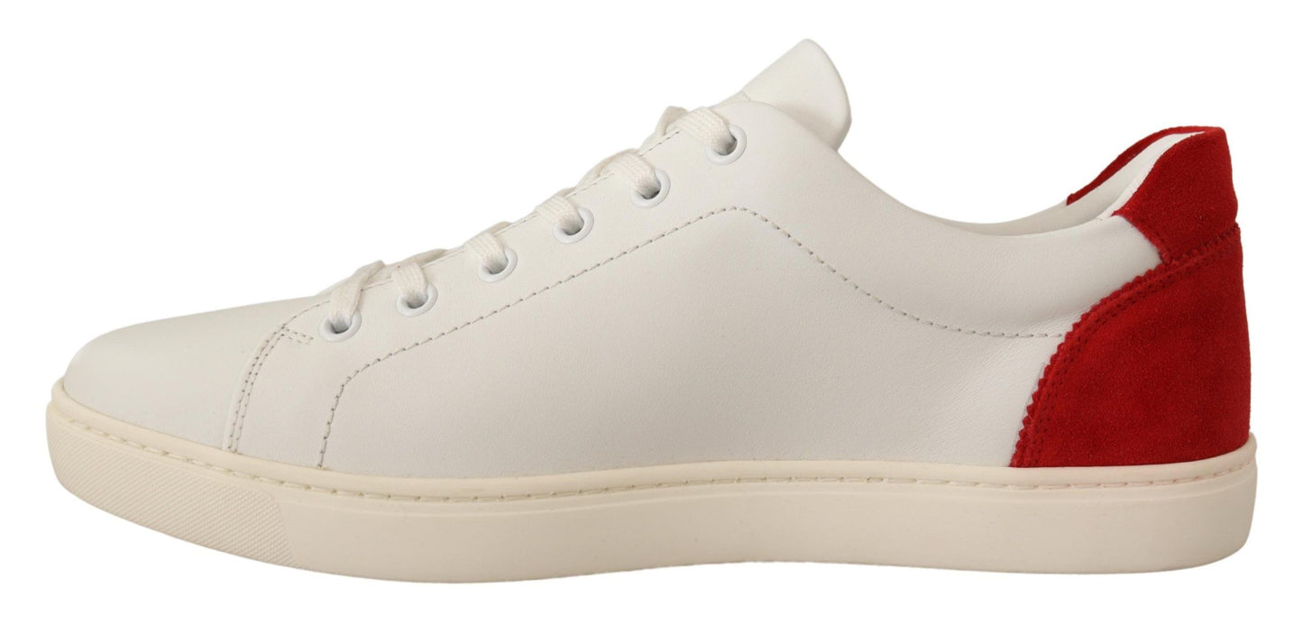 Elegant Low-Top Leather Sneakers in White