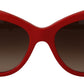 Elegant Red Mosaico Cat-Eye Sunglasses