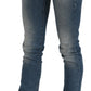 Chic Blue Washed Slim Fit Denim Trousers