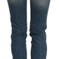 Chic Blue Washed Slim Fit Denim Trousers
