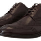 Elegant Brown Lace-Up Wingtip Leather Shoes