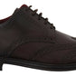 Elegant Brown Lace-Up Wingtip Leather Shoes