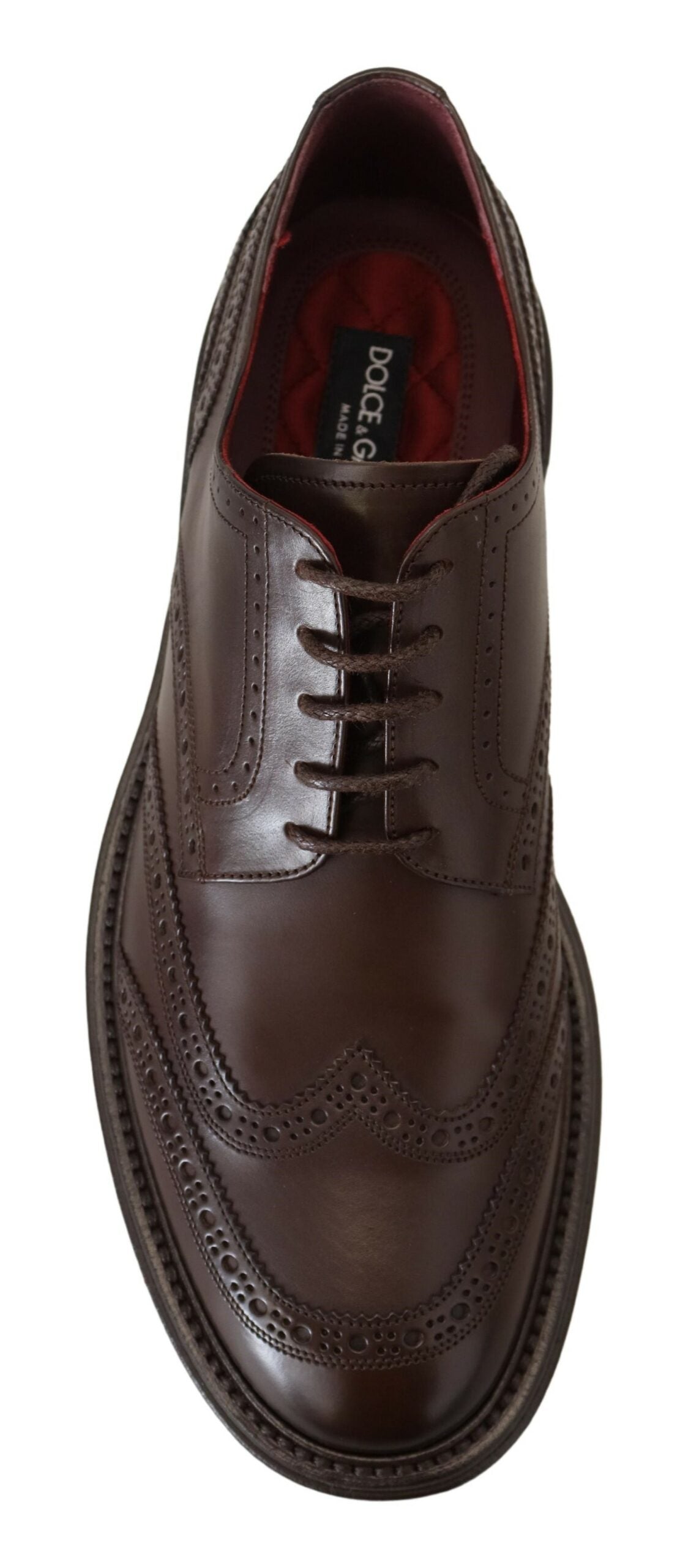 Elegant Brown Lace-Up Wingtip Leather Shoes