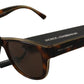 Chic Unisex Brown Acetate Sunglasses