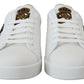 Regal Gold-Accent Leather Sneakers