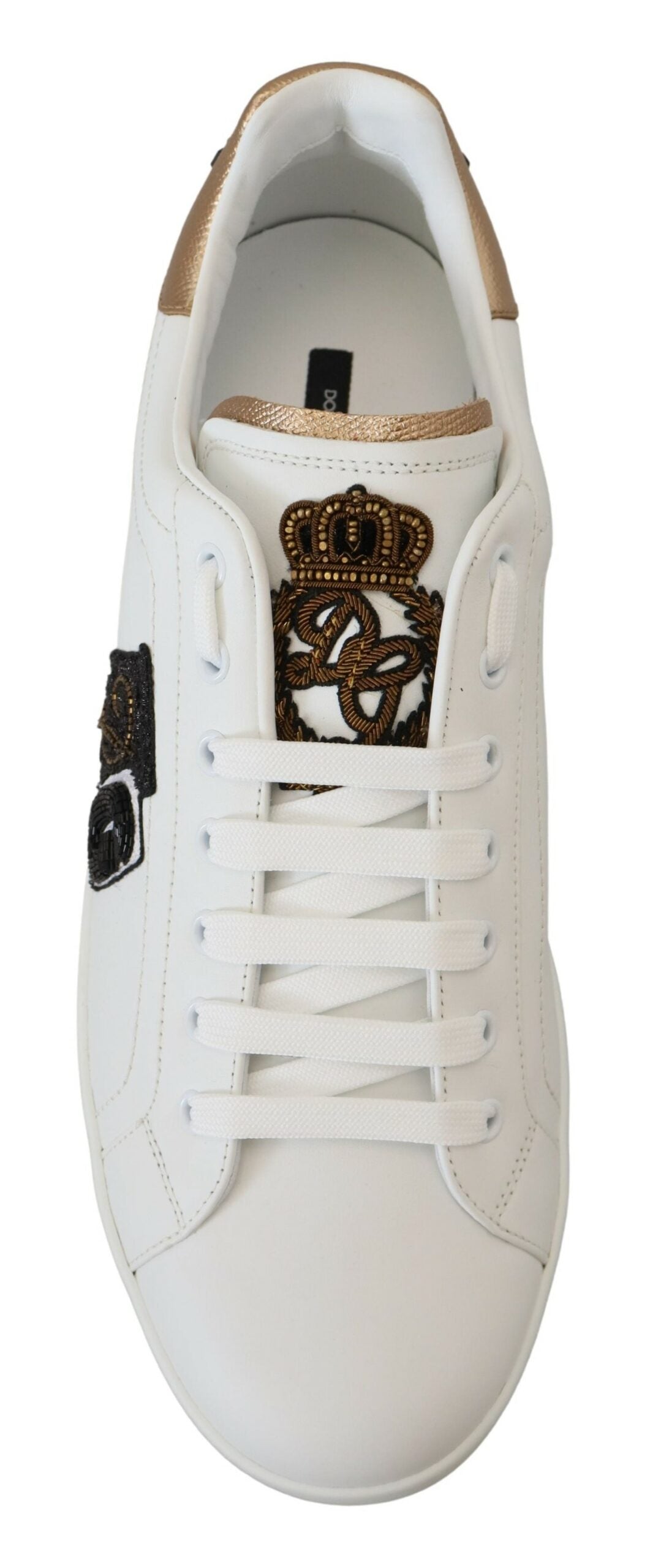 Regal Gold-Accent Leather Sneakers