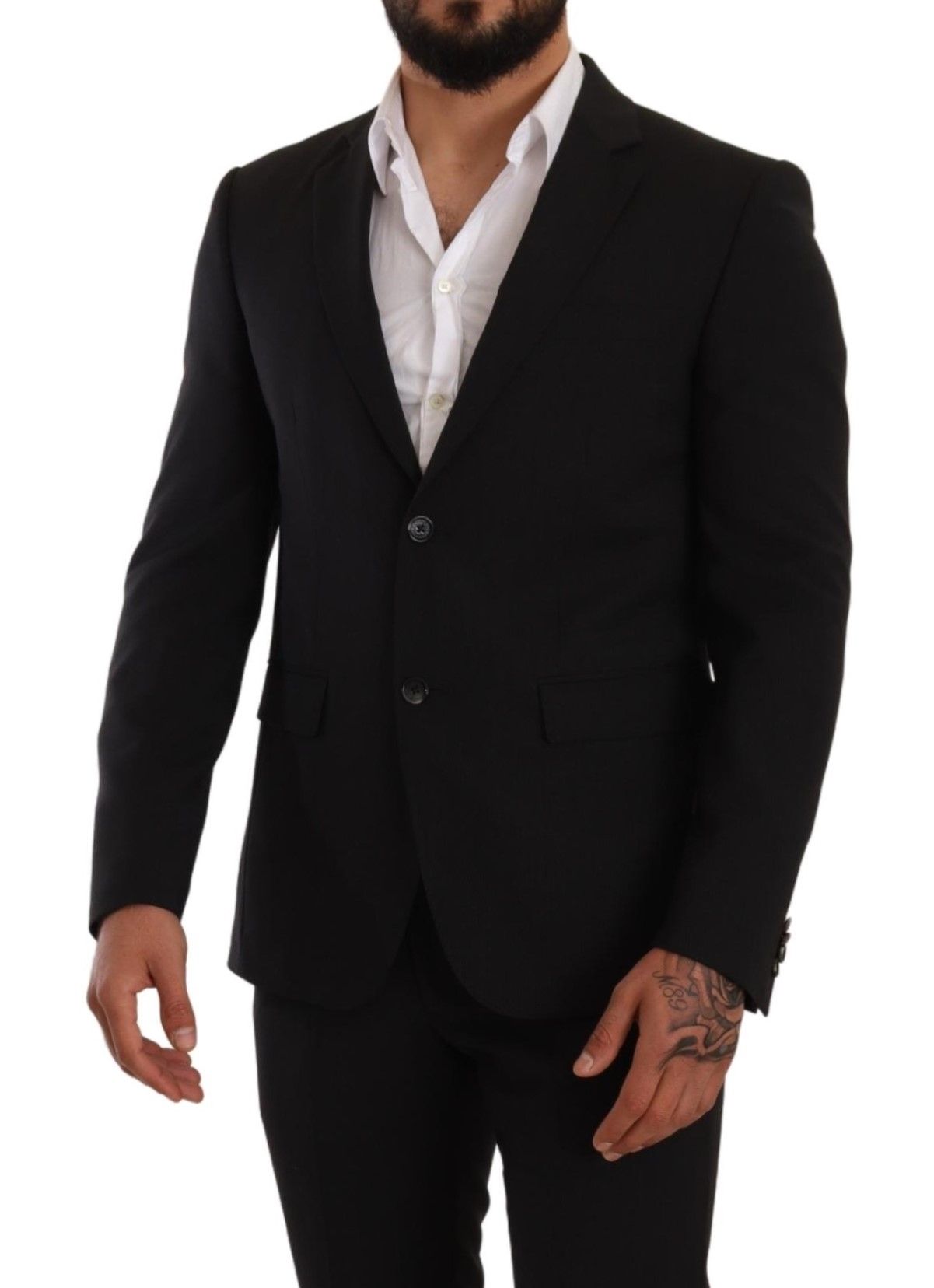 Elegant Striped Black 2 Piece Slim Fit Suit